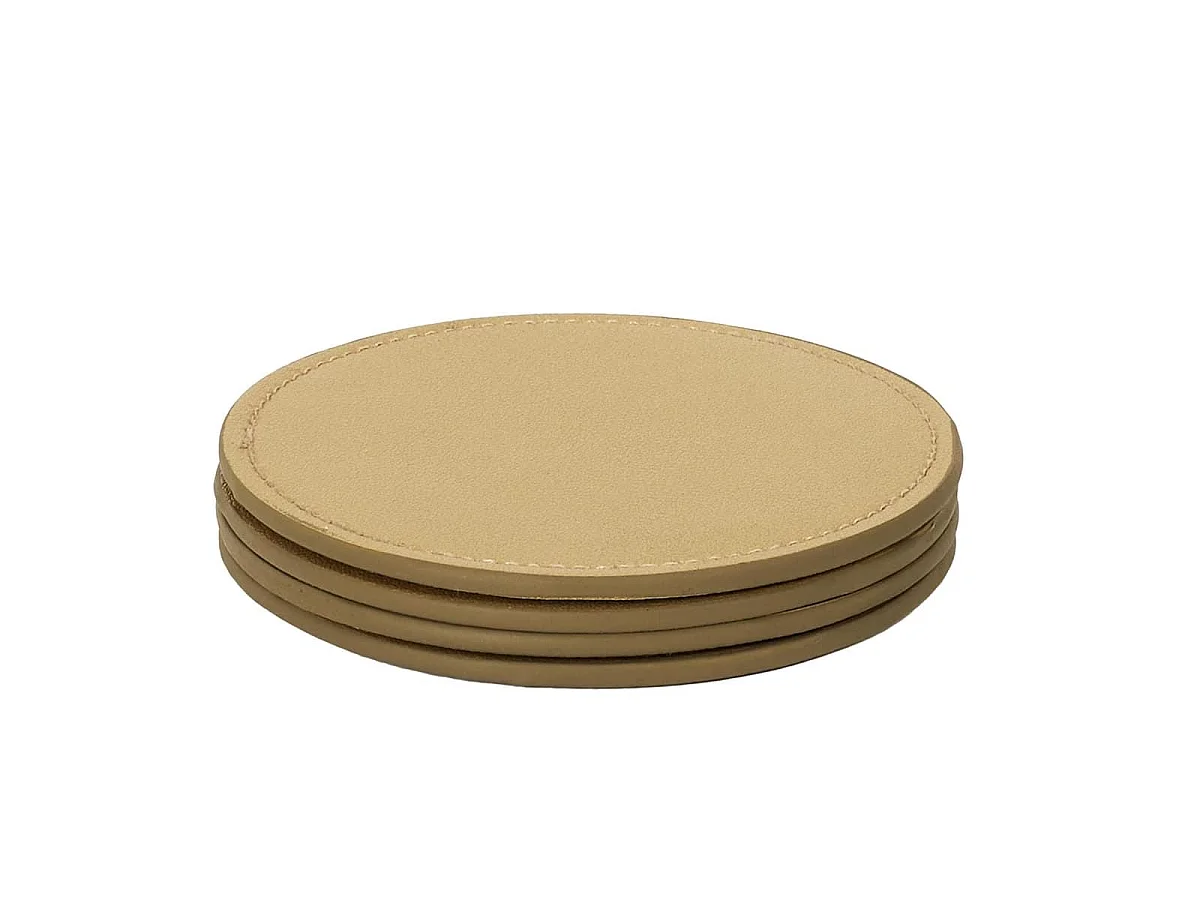 Set de 4 dessous de verre ronds en plastique effet doré (Ø10 cm)