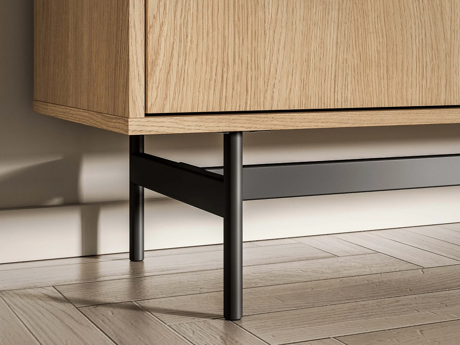 Buffet avec 1 porte et 3 tiroirs - 115 cm - Chêne mavelie - HEGGERS