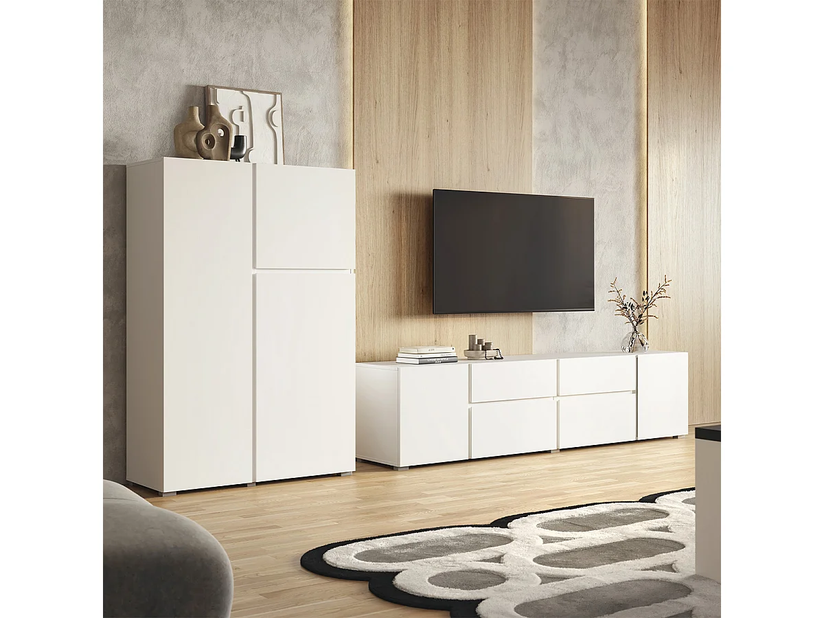 Högt sideboard 3 dörrar Maxis Vit