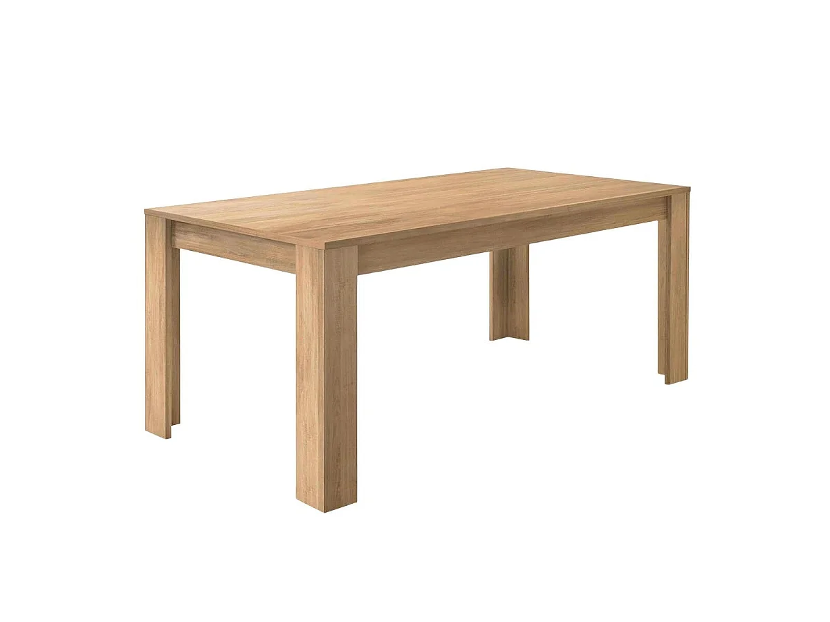 Ensemble Séjour Buffet 2 Portes 3 Tiroirs aspect bois finition Cadiz façades blanc texturées - OTELLO