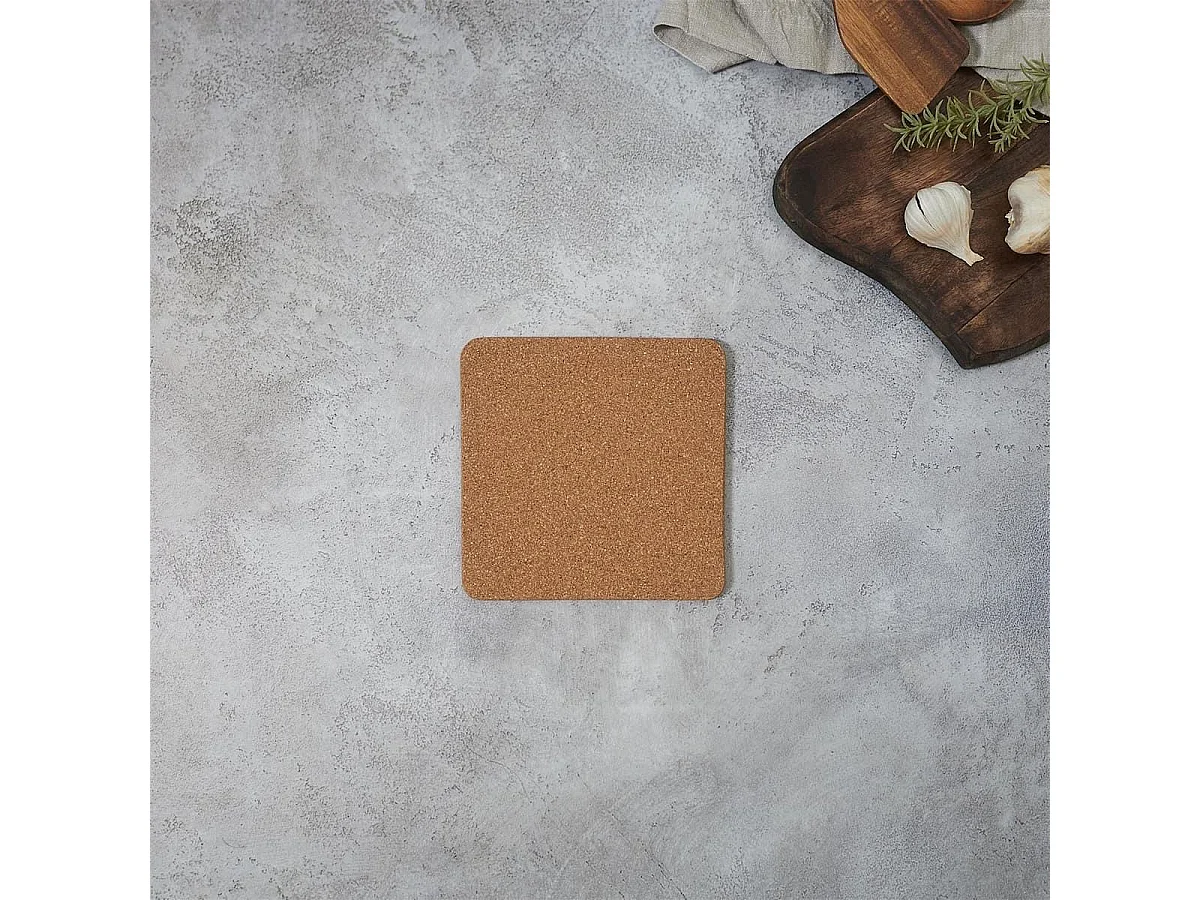 Dessous de plat carré en liège naturel de 19 cm