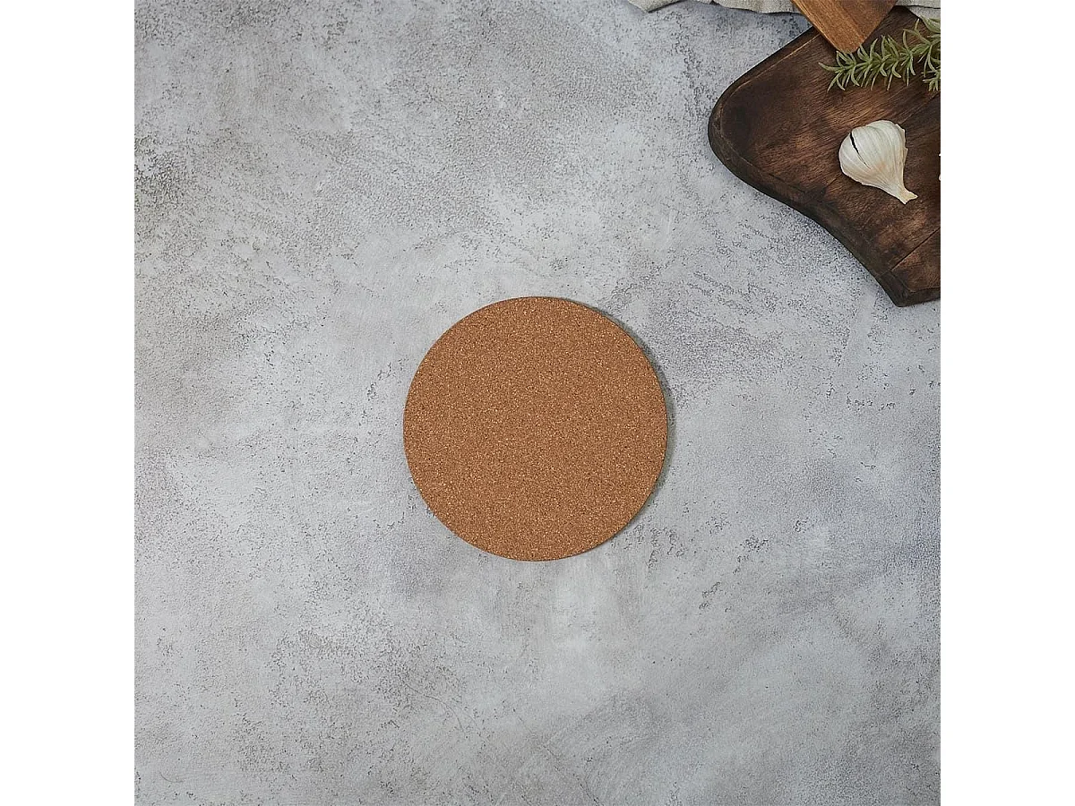 Dessous de plat rond en liège naturel de Ø19 cm