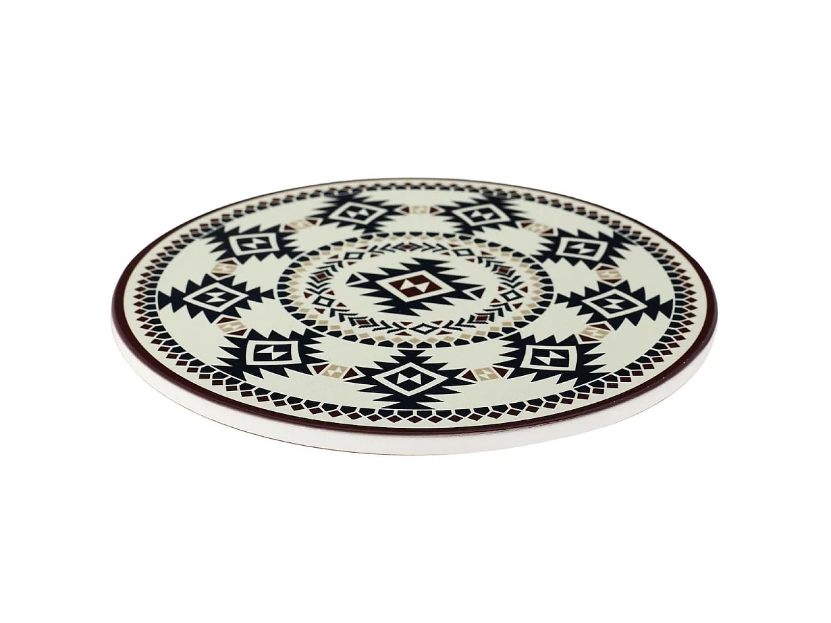 Dessous de plat céramique design oriental à motifs géométriques