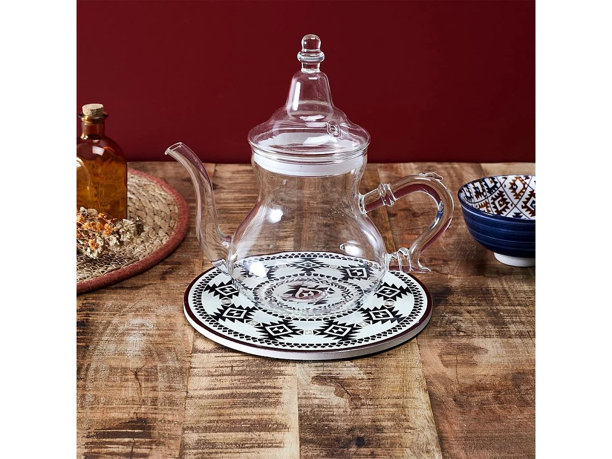 Dessous de plat céramique design oriental à motifs géométriques