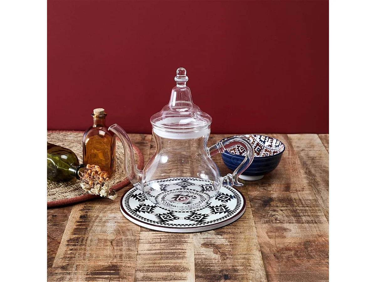 Dessous de plat céramique design oriental à motifs géométriques