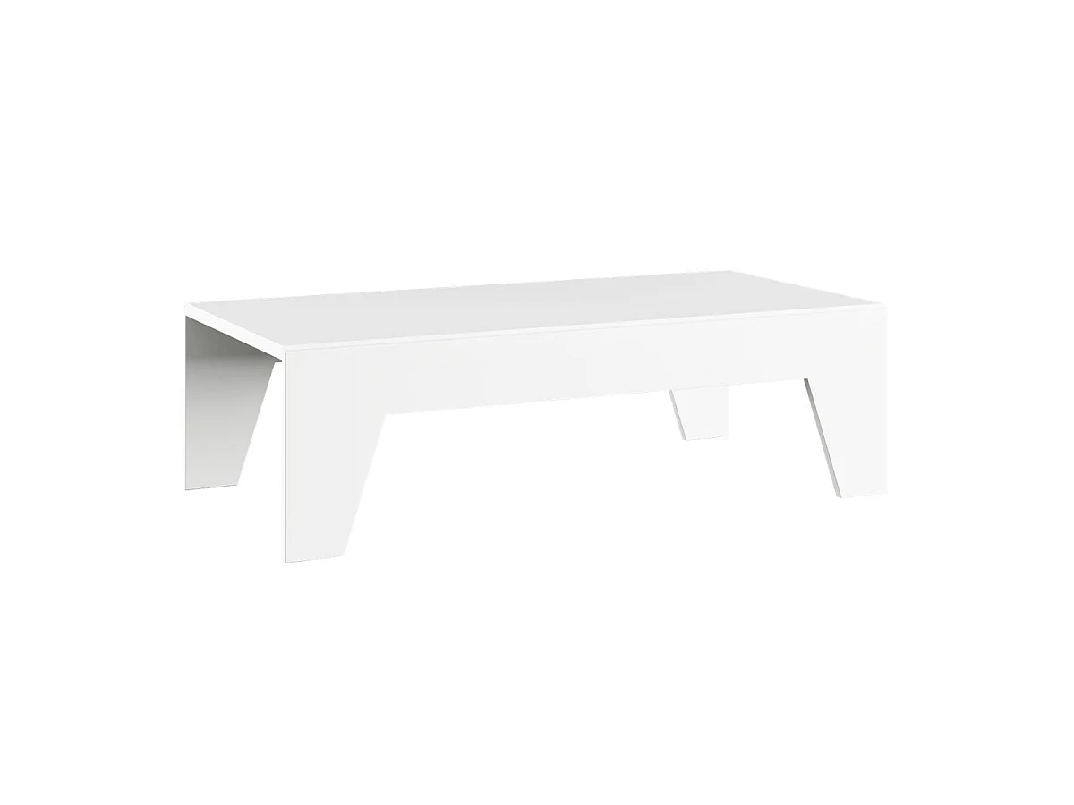 Ensemble salon design laqué blanc pieds et poignées métal anthracite - CARAT