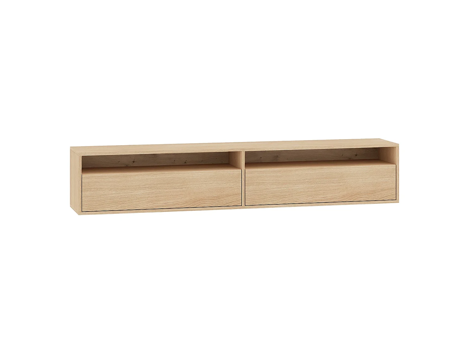 TV-Hängeboard 2-türig mit Fächern - Mavelie Eiche - 180 cm - Heggers