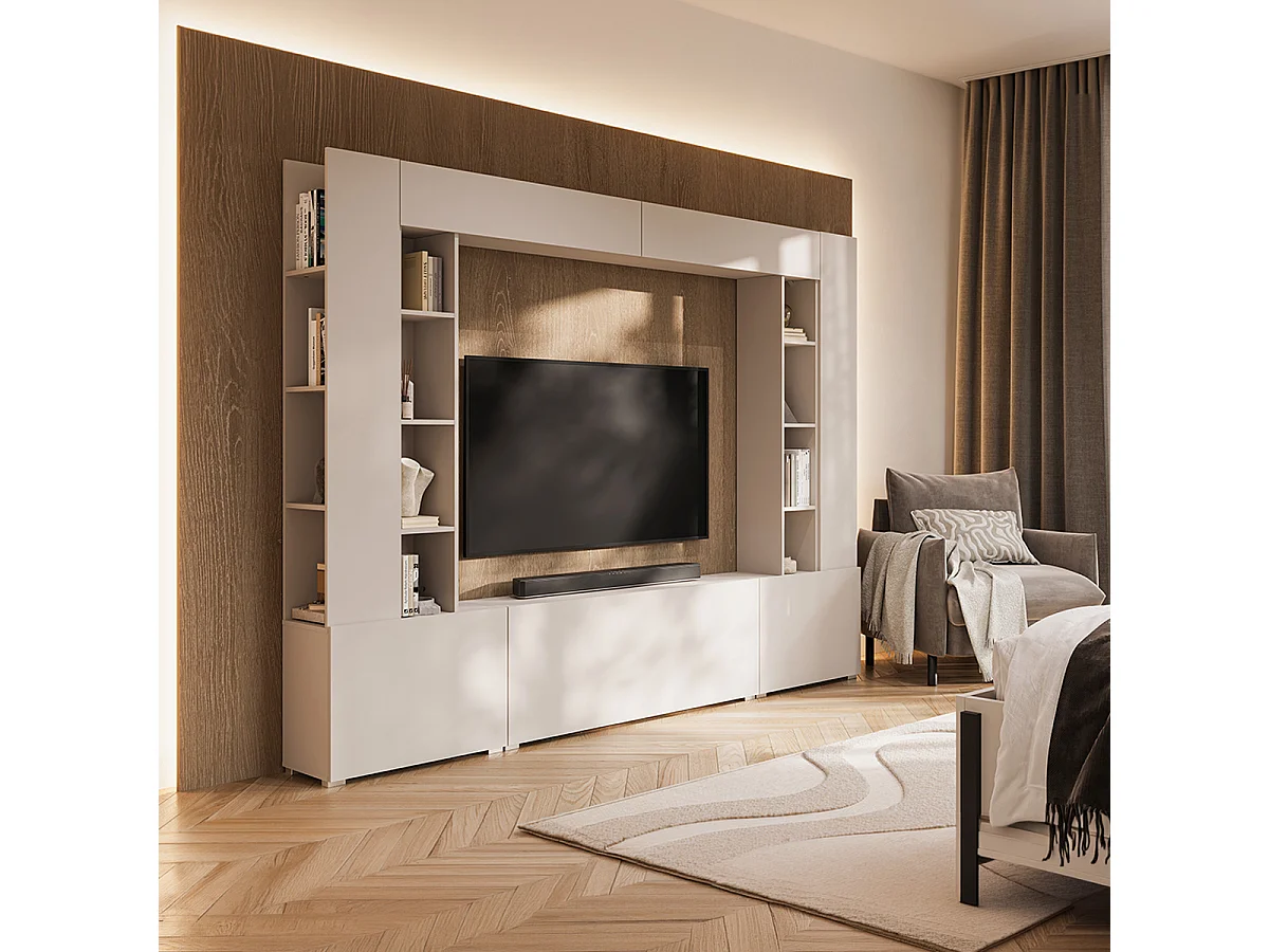 TV-møbel med 5 låger og 16 hylder 260 cm Nala Kashmir