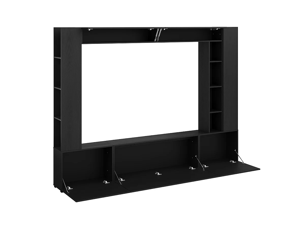 TV-møbel med 5 låger og 12 hylder 260 cm Nala Sort træ