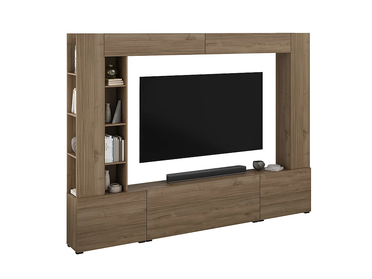 TV-møbel med 5 låger og 12 hylder 260 cm Nala Træ