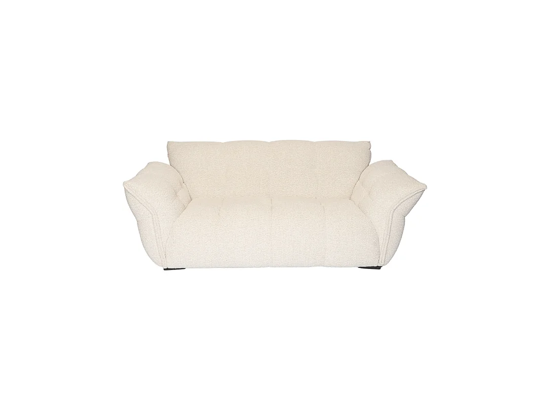 Gauffre - Canapé 2 places en tissu bouclette beige
