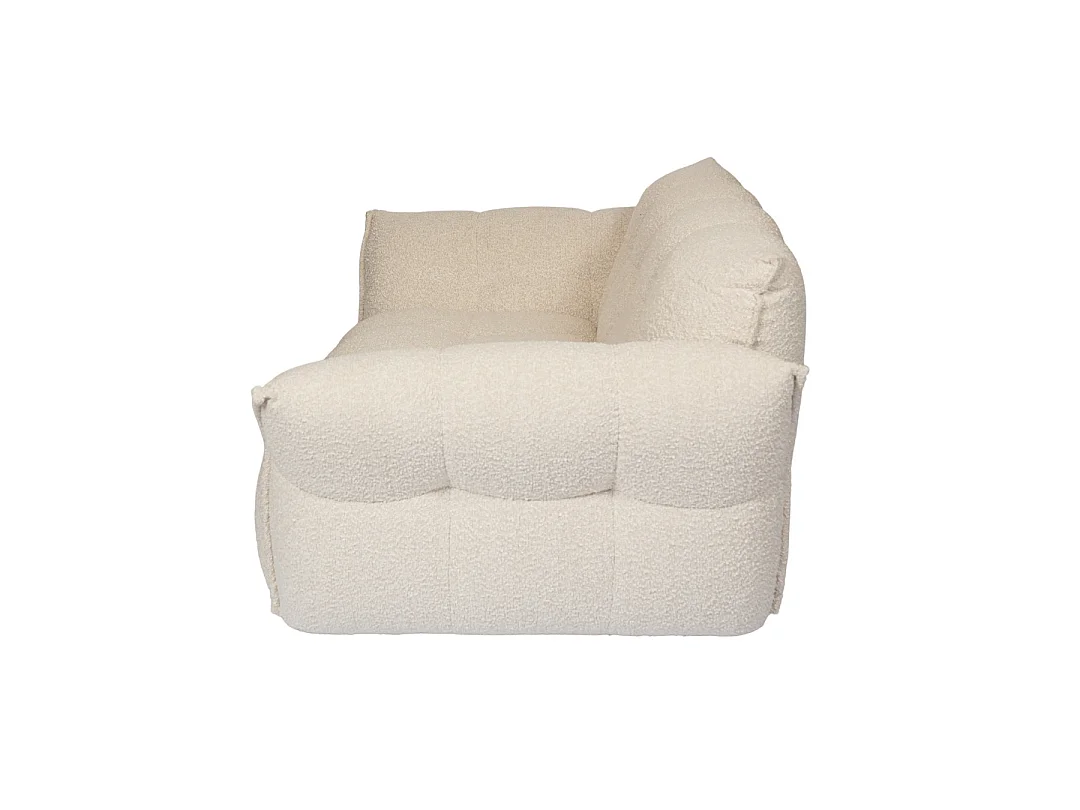 Gauffre - Canapé 2 places en tissu bouclette beige