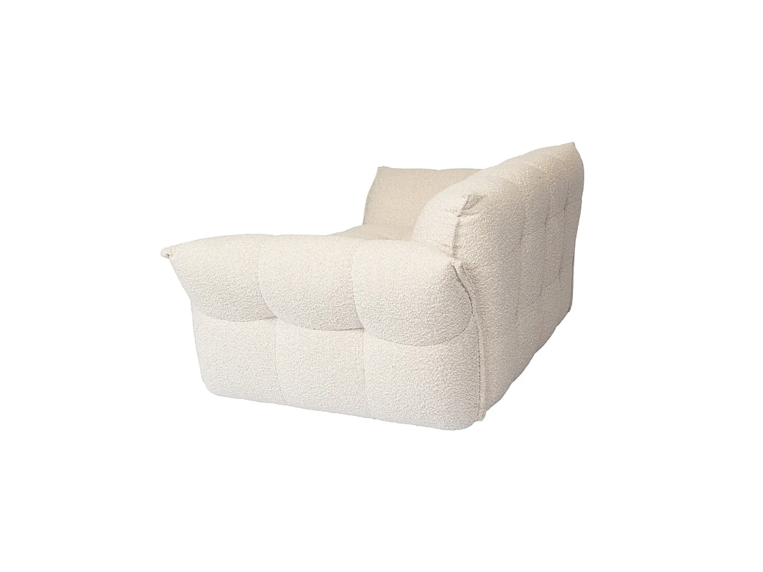 Gauffre - Canapé 2 places en tissu bouclette beige