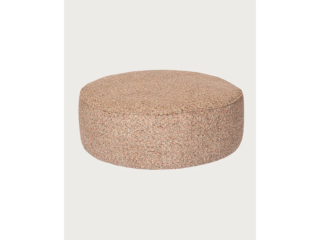 Élise - Pouf rond en tissu beige