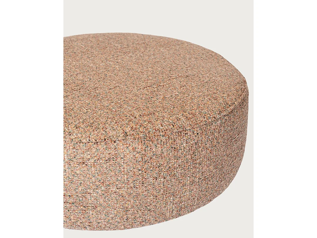 Élise - Pouf rond en tissu beige