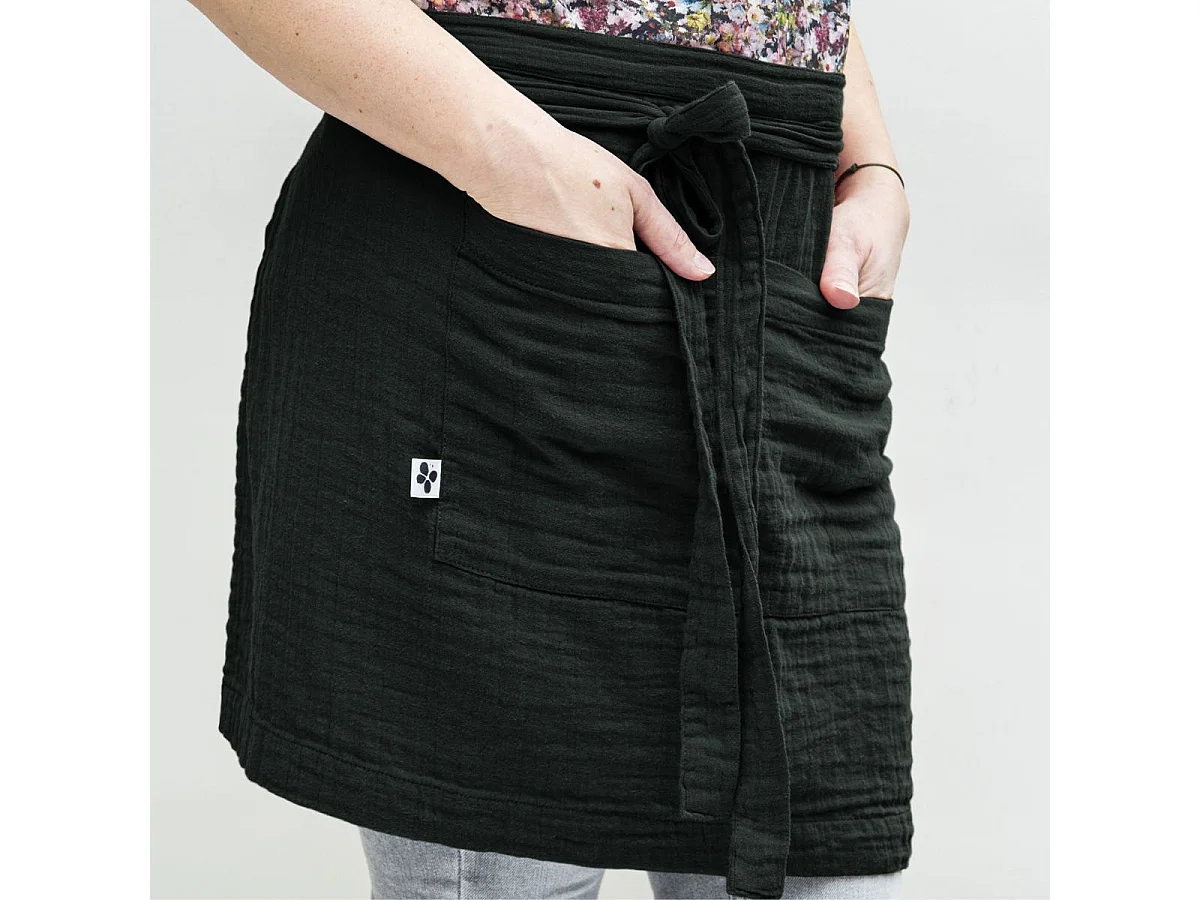 Demi-Tablier avec Double Poche Gaze de Coton Sapin - OUREA