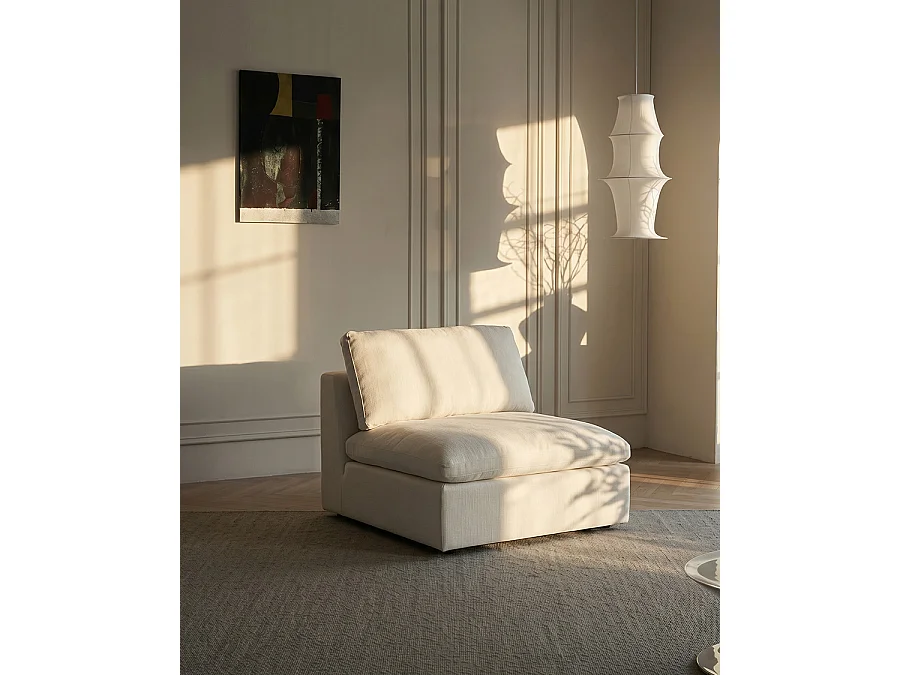 Cloud beige - Chauffeuse modulable en lin beige