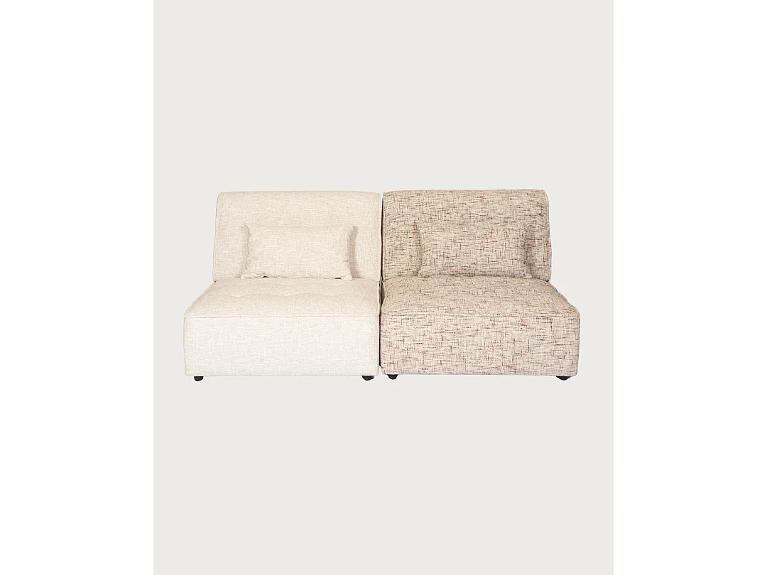 Elise - Poltrona singola in tessuto beige o bianco con cuscino