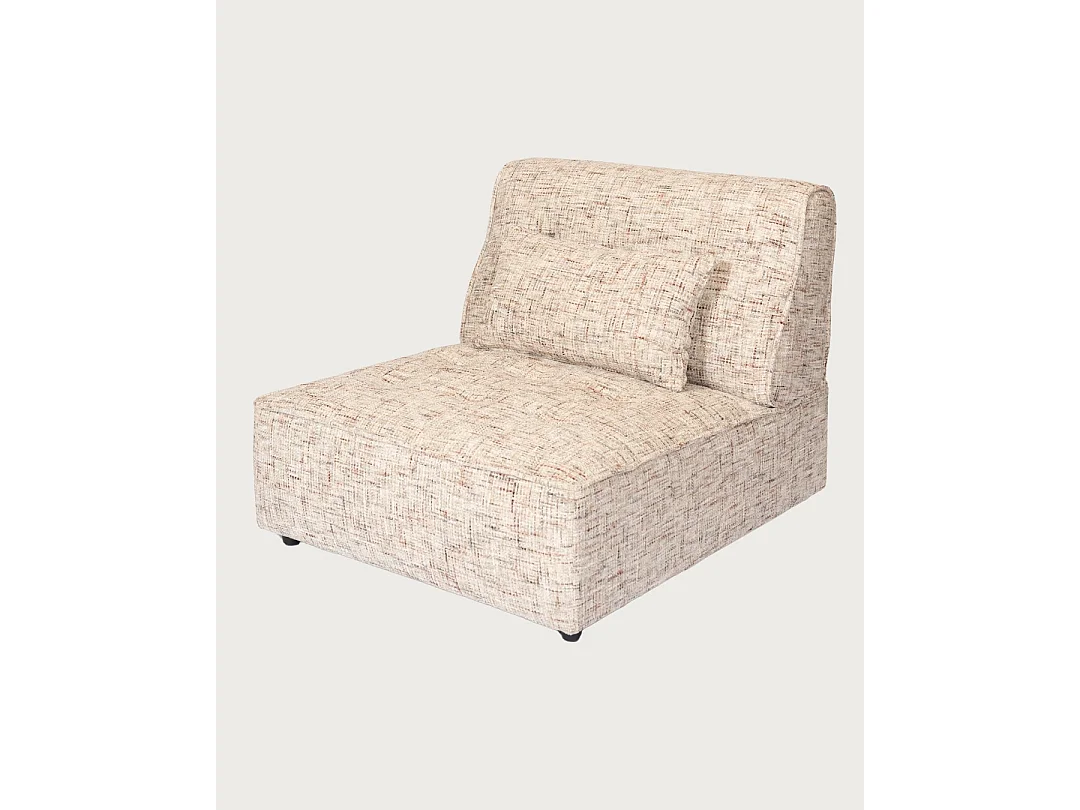 Elise - Poltrona singola in tessuto beige o bianco con cuscino