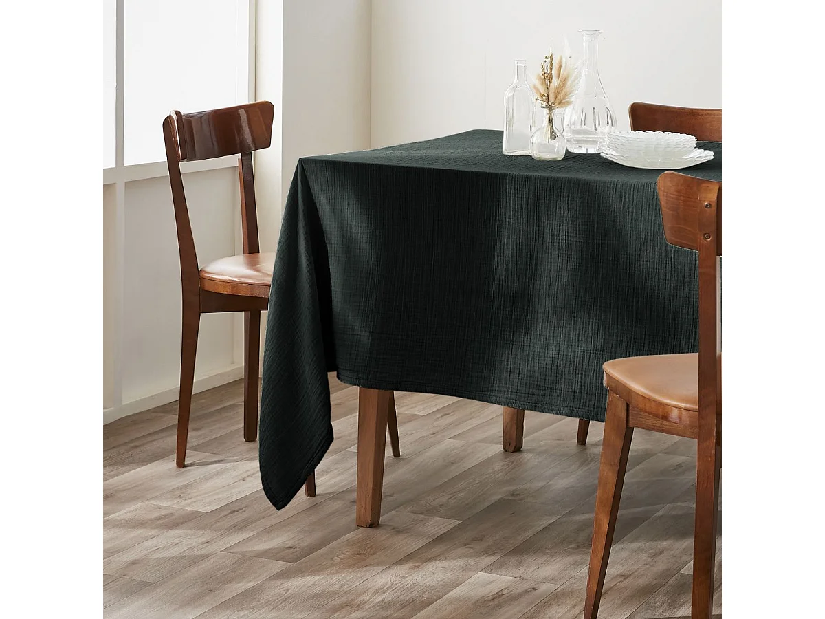 Nappe Rectangulaire 150x350cm Gaze de Coton Sapin - OUREA