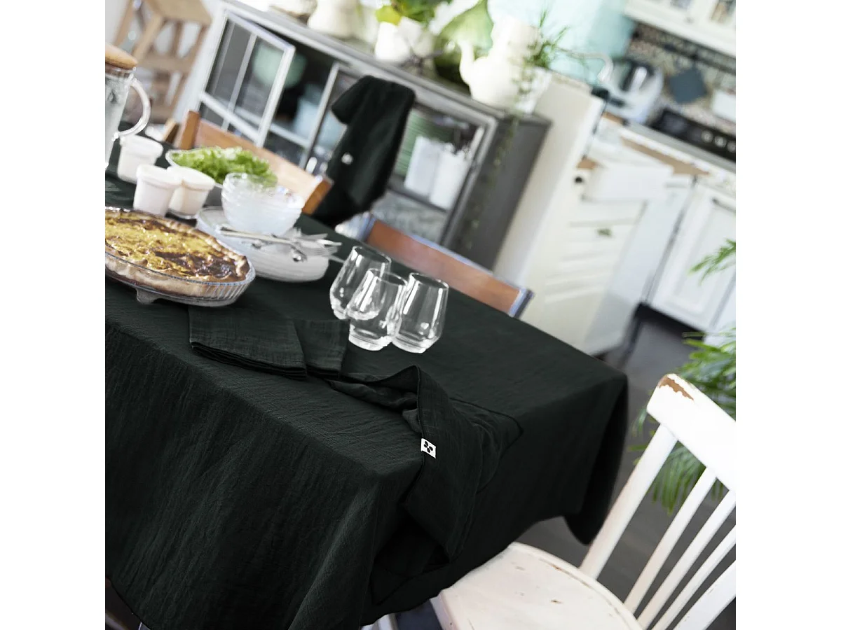 Nappe Rectangulaire 150x250cm Gaze de Coton Sapin - OUREA