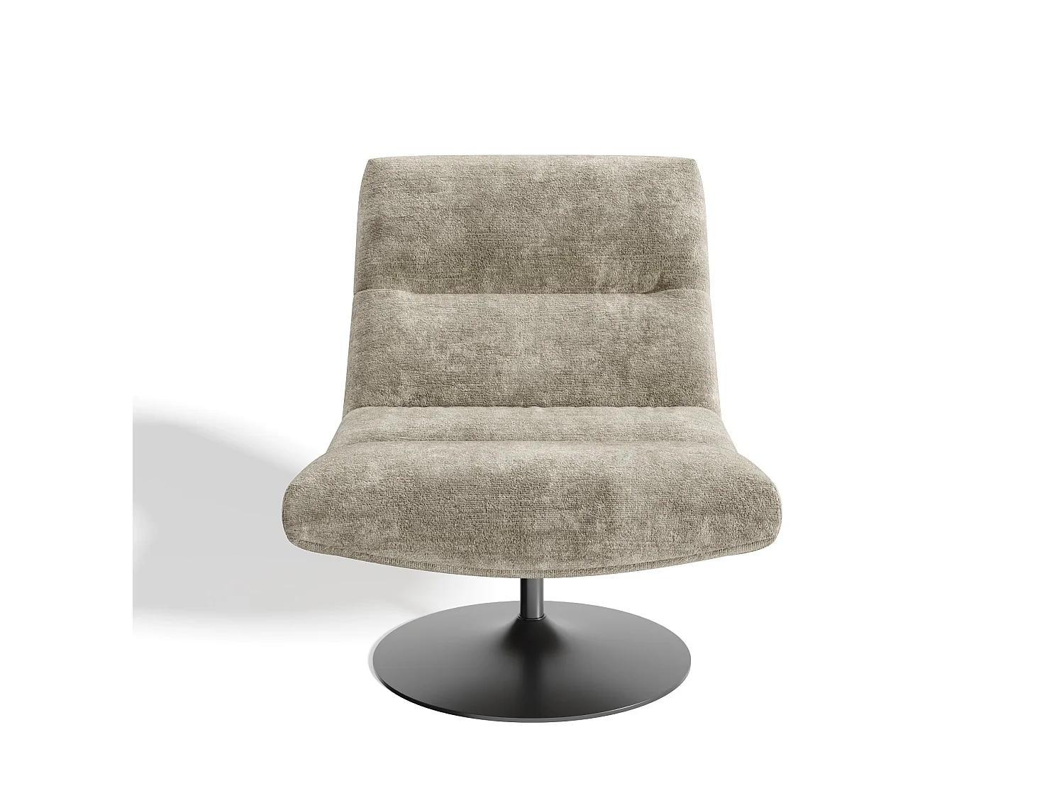Fauteuil pivotant ROMA en velours texturé taupe 77x93cm