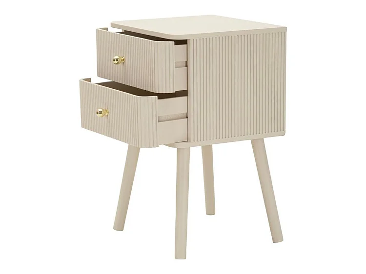 Nachttisch mit 2 Schubladen aus Holz und MDF Shy