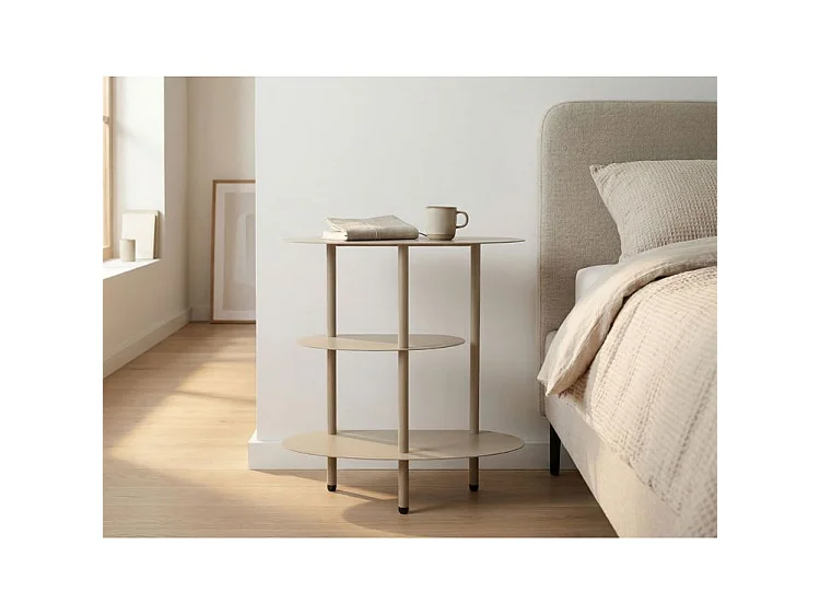 Saturn bedloper, schelpgrijs, 49,5x27,5x49,5 cm