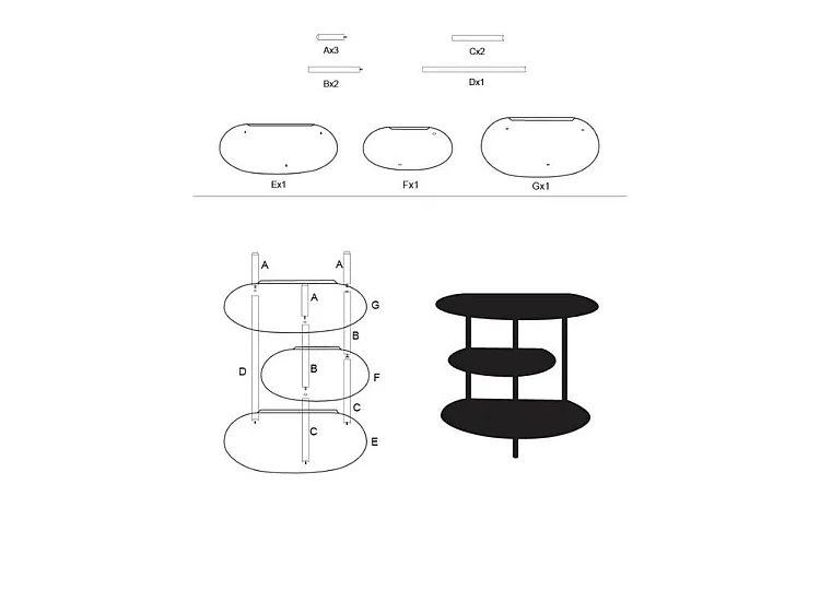 Saturn bedloper, schelpgrijs, 49,5x27,5x49,5 cm