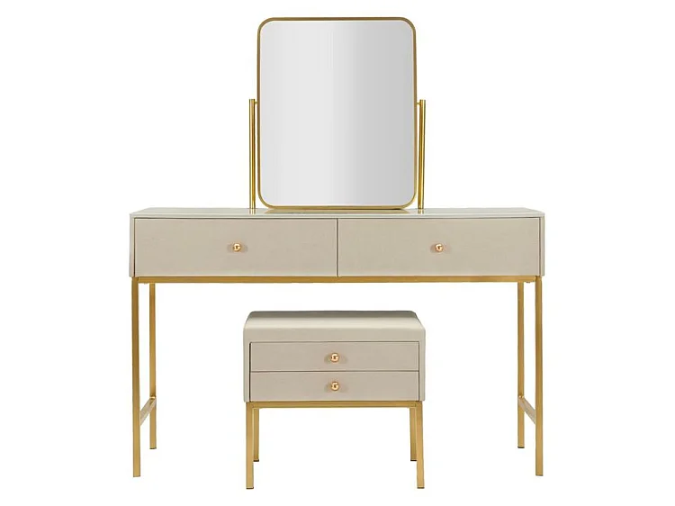 Coiffeuse de luxe avec miroir et tabouret design contemporain