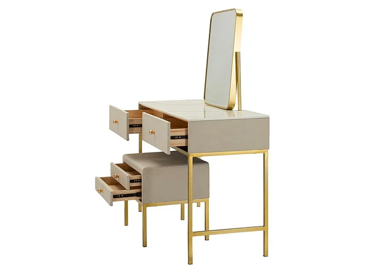 Coiffeuse de luxe avec miroir et tabouret design contemporain