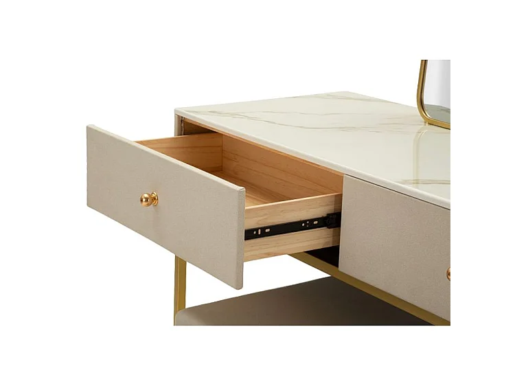 Coiffeuse de luxe avec miroir et tabouret design contemporain