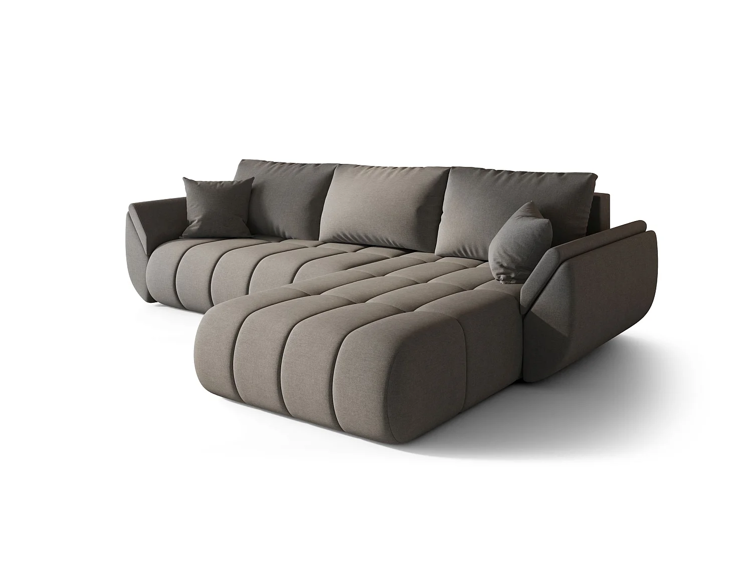 ARCO Chenille Velvet Convertible Hoekbank met Opbergruimte-Grijs-juiste hoek