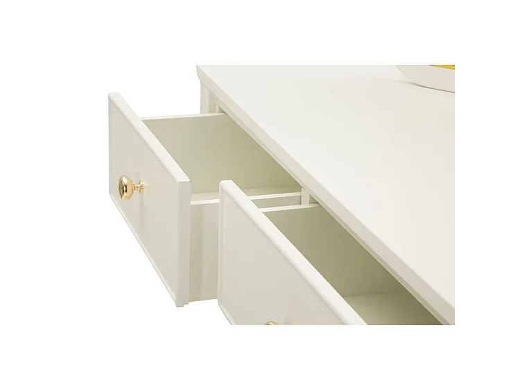 Coiffeuse Camille blanche avec miroir et tabouret design