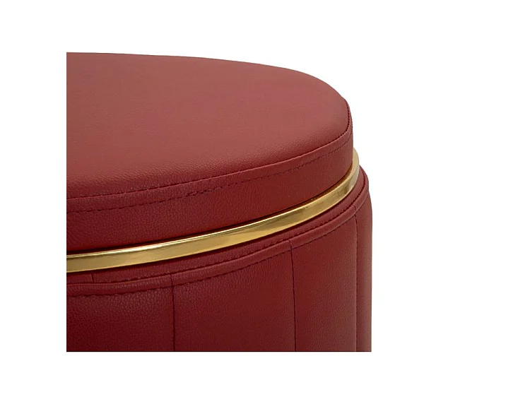 Pouf london avec rangement rouge cm ø 46,5 x 44