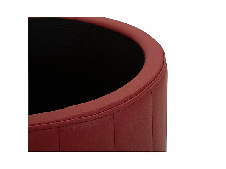 Pouf london avec rangement rouge cm ø 46,5 x 44