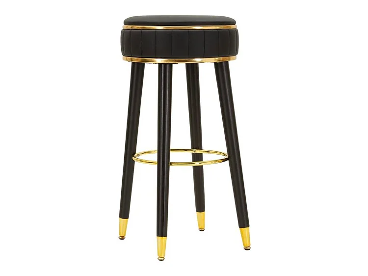Tabouret de bar London noir design élégant doré