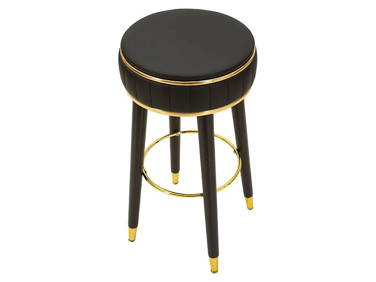 Tabouret de bar London noir design élégant doré