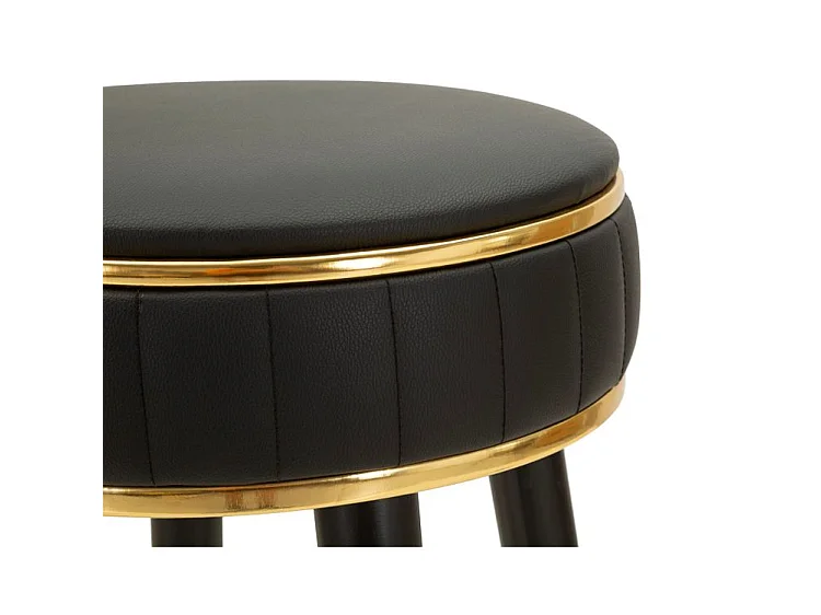 Tabouret de bar London noir design élégant doré