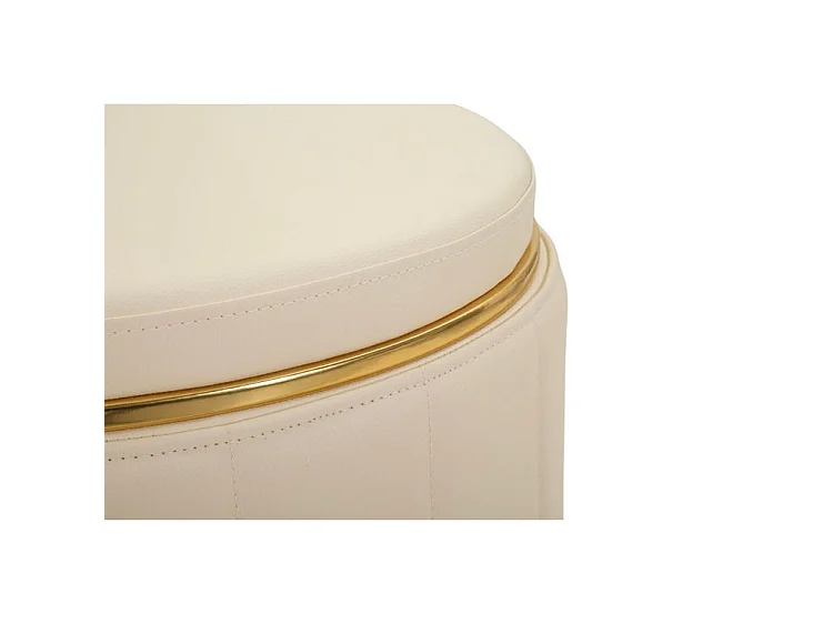 Pouf london avec boîte de rangement crème, ø 46,5x44
