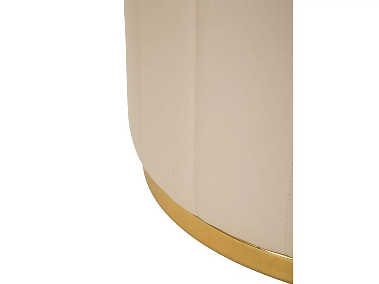 Pouf london avec boîte de rangement crème, ø 46,5x44