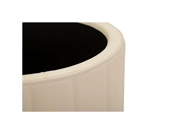 Pouf london avec boîte de rangement crème, ø 46,5x44