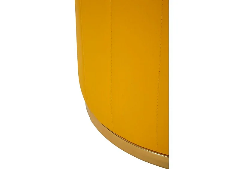 Pouf london avec rangement, couleur moutarde, ø 46,5x44