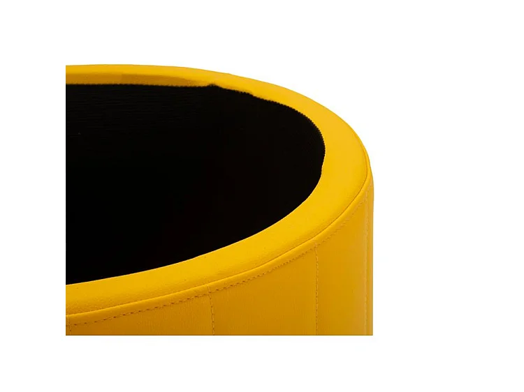 Pouf london avec rangement, couleur moutarde, ø 46,5x44