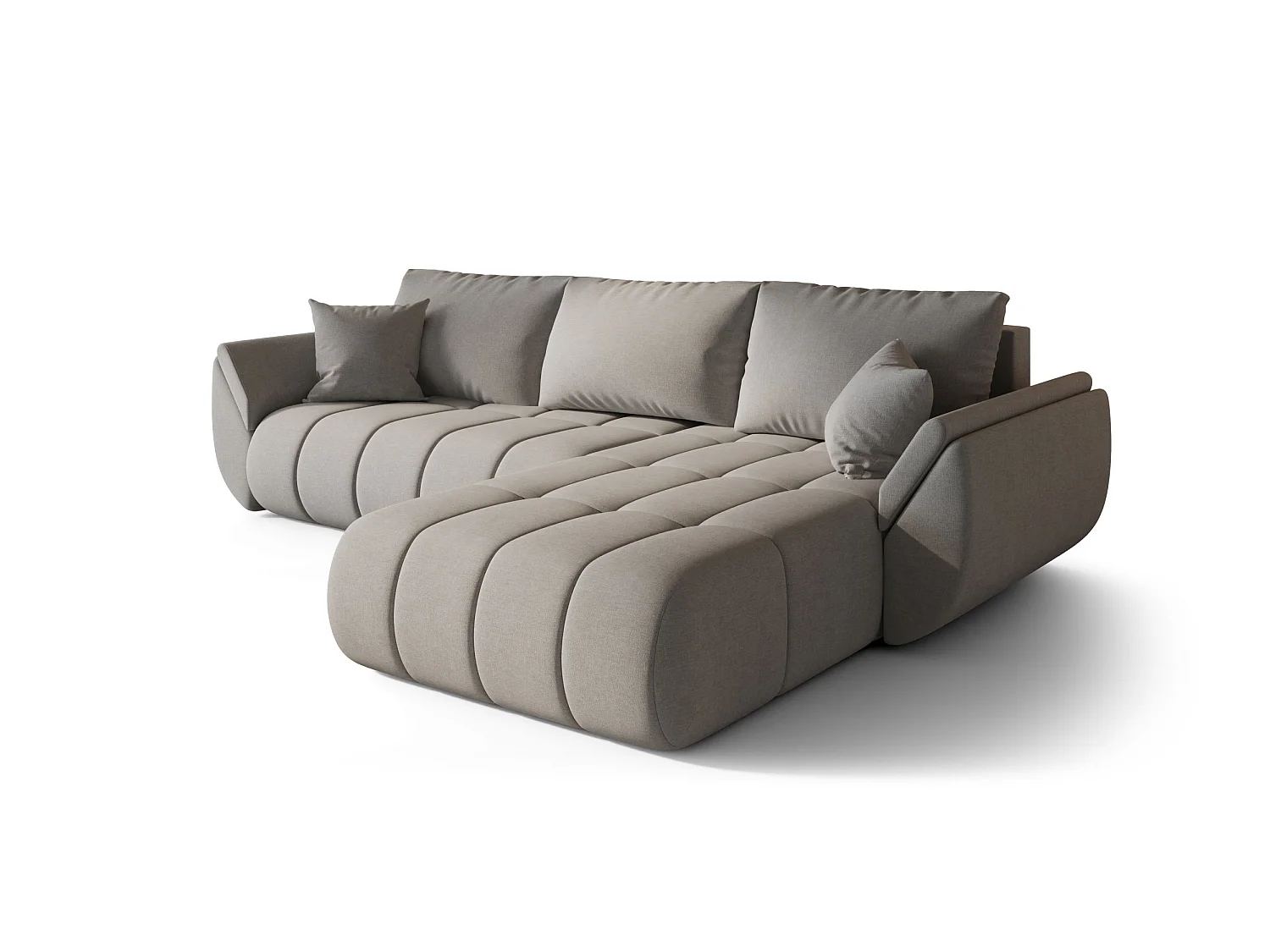 ARCO Chenille Velvet Convertible Hoekbank met Opbergruimte-Lichtgrijs-juiste hoek