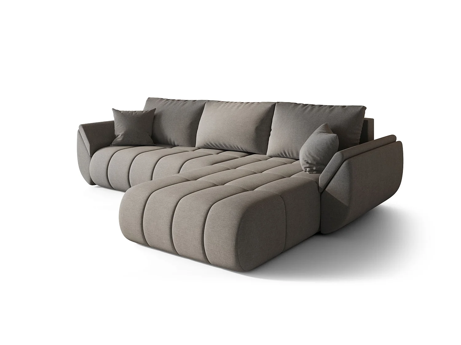 ARCO Chenille Velvet Convertible Hoekbank met Opbergruimte-Bruin-juiste hoek