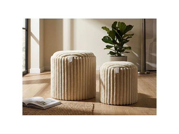 Ensemble de poufs göteborg, 2 pièces, ø 40x42 - 31x32