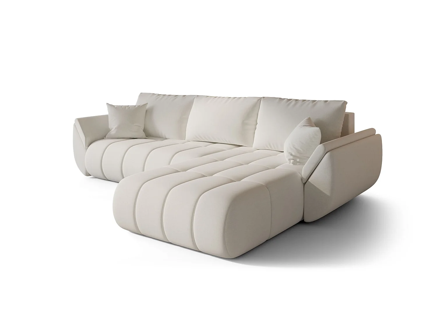 ARCO Chenille Velvet Convertible Hoekbank met Opbergruimte-Eierschaal-juiste hoek