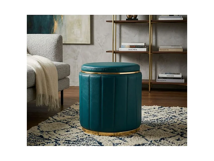 Pouf london avec queue de rangement, ø 46,5x44