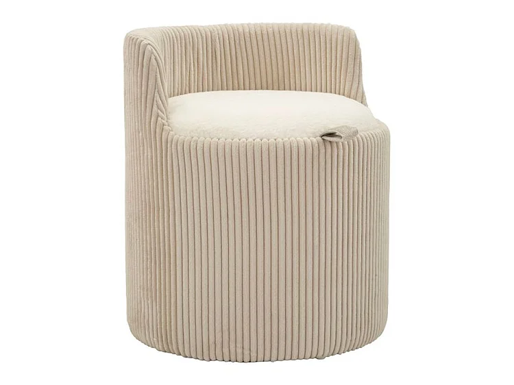 Pouf de coiffeuse dublino avec rangement, ø 47x53